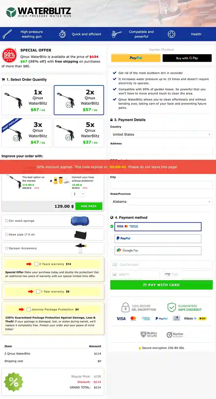 Waterblitz Official Secure Checkout Page — SSL Encrypted